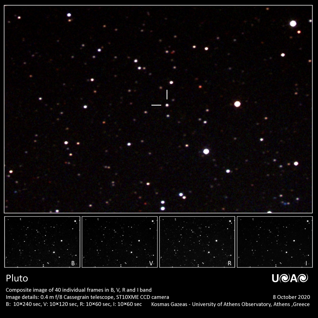 Pluto. Credit: Kosmas Gazeas, University of Athens Observatory, Greece