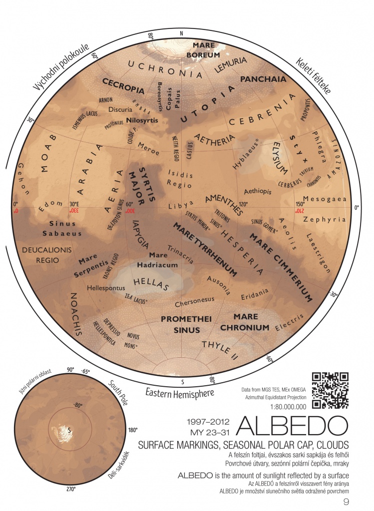 Albedo Map from the Pocket Atlas of Mars 36.