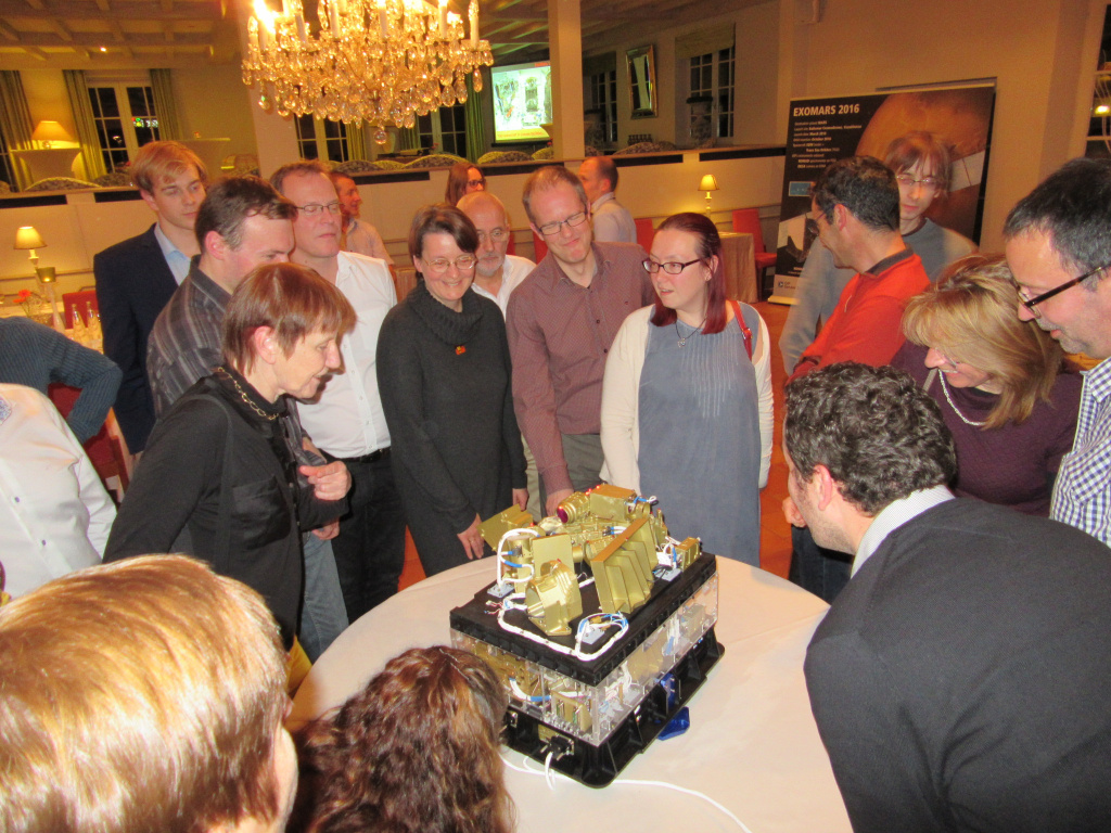 Celebrating the delivery of the NOMAD instrument to ESA. A model has been adapted for public outreach activities.