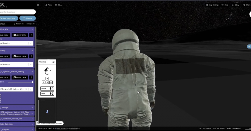The EXPLORE lunar tools include a ‘pedestrian view’ for visualising the exploration of the lunar surface.