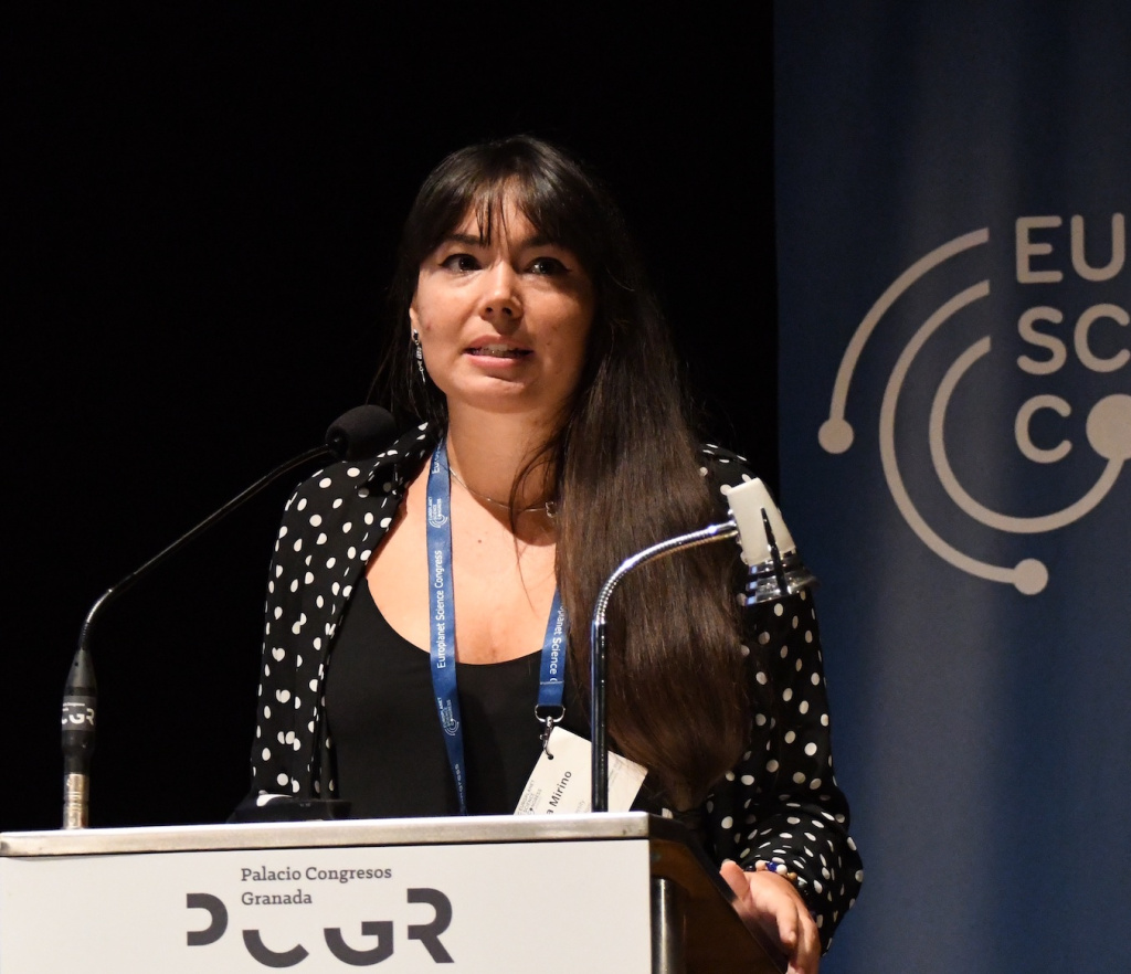 Society Board Member, Melissa Mirino, at the closing ceremony of EPSC2022 in Granada