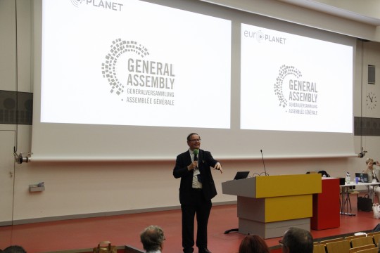 Nigel Mason, President of the Europlanet Society Executive Steering Board, at the launch of the Europlanet Society at the EPSC 2018 General Assembly.