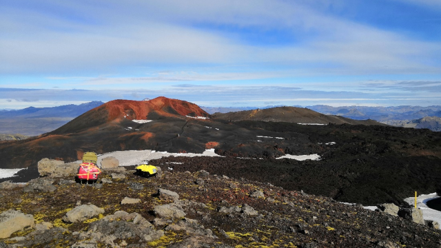 TA1.1: Microbial sampling at Eyjafjallajökull lava field.