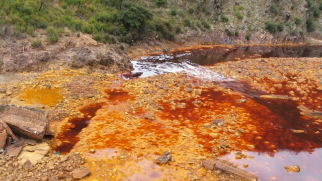 TA1.2: Rio Tinto, south-west Spain is a very acidic 100 km river with intense red dark colour.
